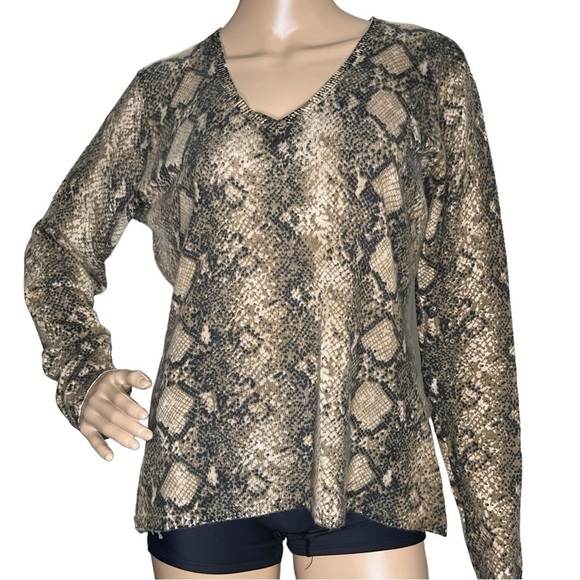 Mainbocker snake print cashmere sweater XL - Picture 1 of 5